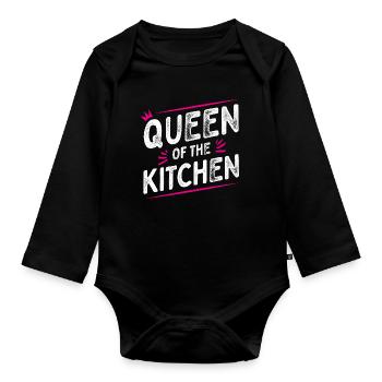 Queen of the Kitchen - Bonnet - Cuillerée - Body Bébé bio manches longues - noir - Devant