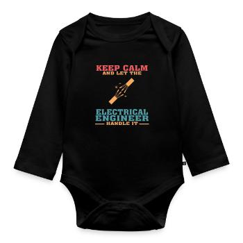 Funny Electrical Engineering Quote for Electrical - Organic Longsleeve Baby Bodysuit - black - Front
