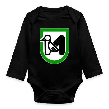 Marken Italien - Baby Bio-Langarm-Body - Schwarz - Vorne