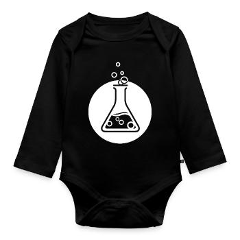 Fiole Scientifique Chimie Symbole Erlenmeyer - Body Bébé bio manches longues - noir - Devant