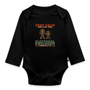 Funny Electrical Engineering Quote for Electrical - Organic Longsleeve Baby Bodysuit - black - Front