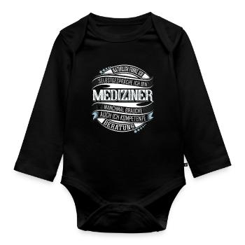 Mediziner - Baby Bio-Langarm-Body - Schwarz - Vorne