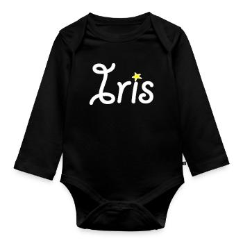 Iris - Body Bébé bio manches longues - noir - Devant