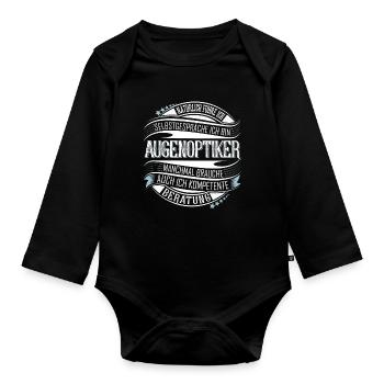 Augenoptiker - Baby Bio-Langarm-Body - Schwarz - Vorne