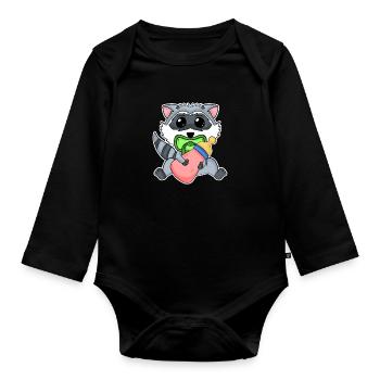 Baby Waschbär - Baby Bio-Langarm-Body - Schwarz - Vorne