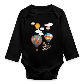 Balloon - Organic Longsleeve Baby Bodysuit - black - Front