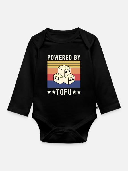 Tofu Vegan Veganer - Baby Bio-Langarm-Body - Schwarz