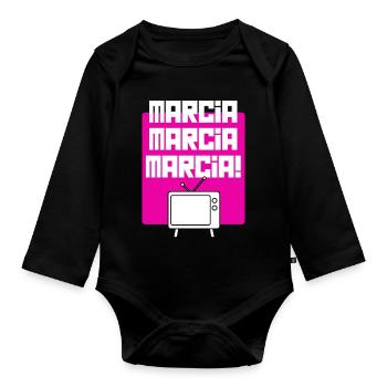 Retro T-Shirt Tv - Baby Bio-Langarm-Body - Schwarz - Vorne