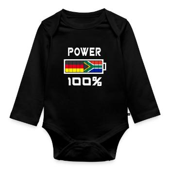 L’Allemagne et l’Afrique du Sud Power 100% - Body Bébé bio manches longues - noir - Devant