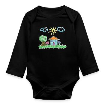 Dessin Enfants Soleil - Body Bébé bio manches longues - noir - Devant