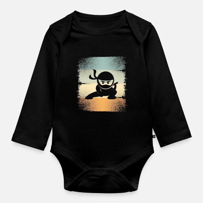 Ninja - Baby Bio-Langarm-Body - Schwarz