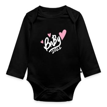 Baby 2022 - Newborn 2022 - Organic Longsleeve Baby Bodysuit - black - Front