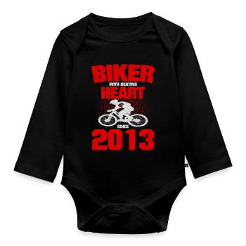 Radfahrer Mit Herz 2013 Geburtstag Fahrrad Sport - Baby Bio-Langarm-Body - Schwarz - Vorne