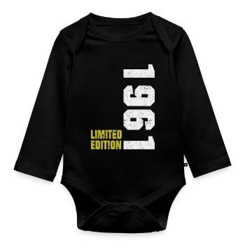Édition limitée 1961 Born Birthday Sayings - Body Bébé bio manches longues - noir - Devant