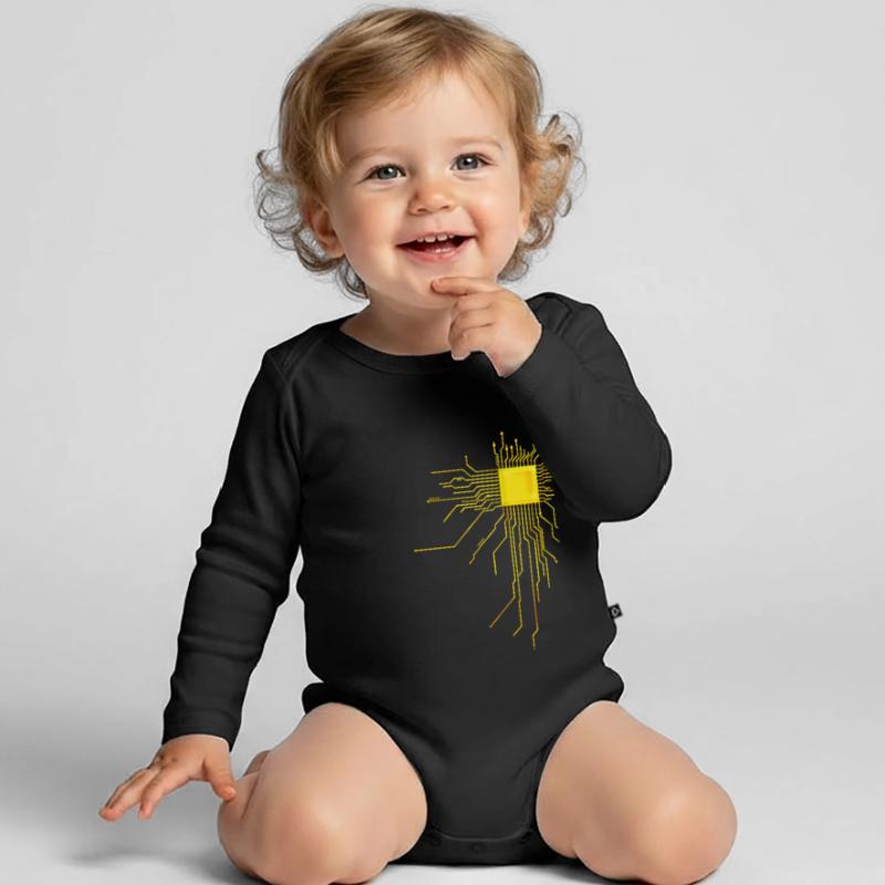 platine Core cpu Computer Nerd Programmer admin Organic Longsleeve Baby Bodysuit