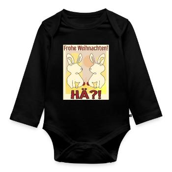Osterhasen Weihnachtsfeier - Baby Bio-Langarm-Body - Schwarz - Vorne