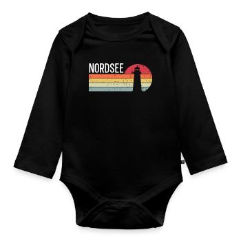 Nordsee - Baby Bio-Langarm-Body - Schwarz - Vorne