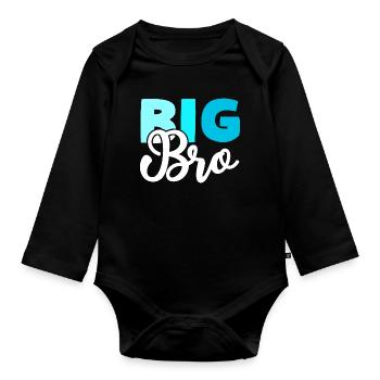 BIG BRO Frère - Body Bébé bio manches longues - noir - Devant