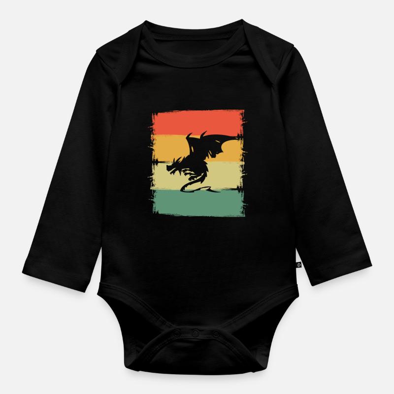 Dragon Dragon - Body Bébé bio manches longues - noir