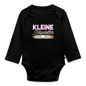 Kleine Schwester - Baby Bio-Langarm-Body - Schwarz - Vorne