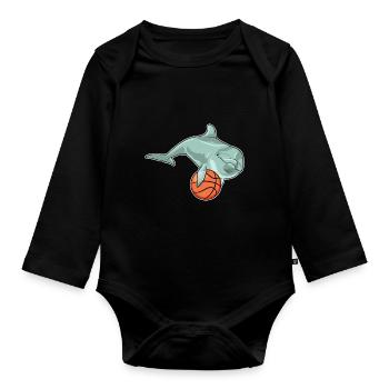 Dolphin Basketteur Basketteur - Body Bébé bio manches longues - noir - Devant