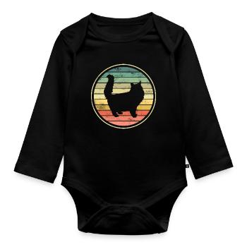 Katze Katzen - Baby Bio-Langarm-Body - Schwarz - Vorne