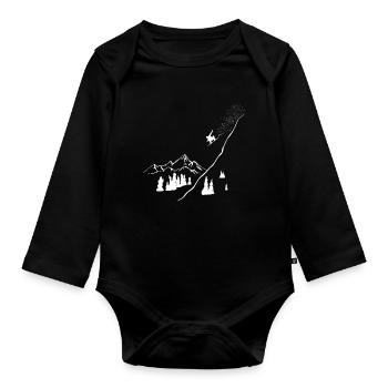 Snowboarder, Wintersport, Berge, Snowboard, Schnee - Baby Bio-Langarm-Body - Schwarz - Vorne
