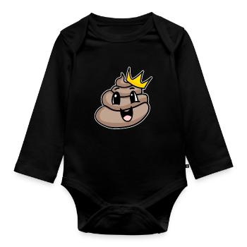 Kacke König - Baby Bio-Langarm-Body - Schwarz - Vorne