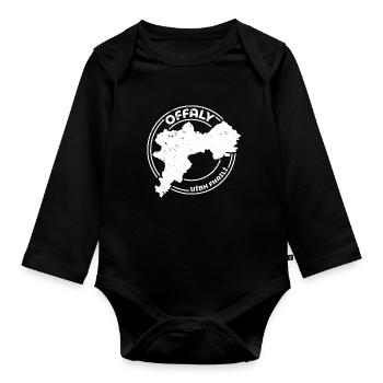 Offaly Irlande Comté | Timbre de contour de carte - Body Bébé bio manches longues - noir - Devant