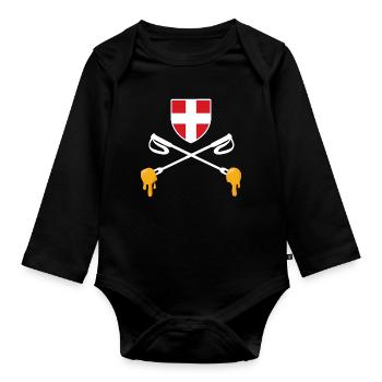 Savoie Ski et fondue savoyarde Cadeau Haute Savoie - Body Bébé bio manches longues - noir - Devant