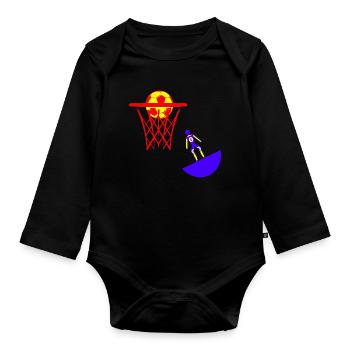 Subbuteo basketball basket basket - Organic Longsleeve Baby Bodysuit - black - Front