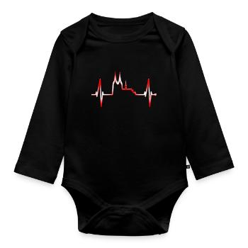 Cologne Skyline Heartbeat Rouge Blanc Kölsch Cologne - Body Bébé bio manches longues - noir - Devant
