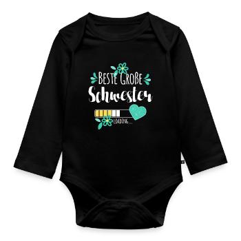 Beste Große Schwester Loading - Baby Bio-Langarm-Body - Schwarz - Vorne