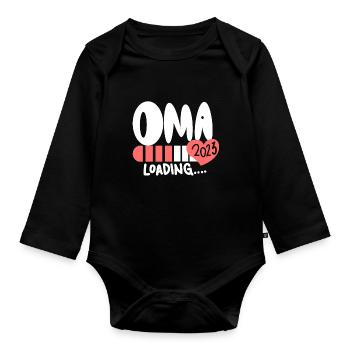 Oma 2023 - Werdende Oma 2023 - Baby Bio-Langarm-Body - Schwarz - Vorne
