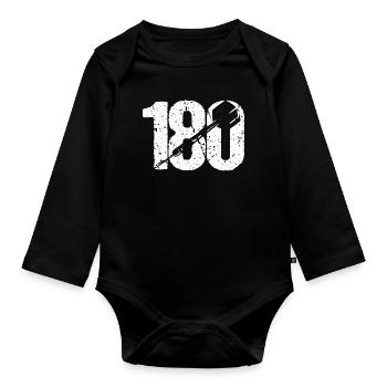 DART DARTS 180 ONEHUNDREDANDÉJOUREUR DE FLÉCHETTES RAPIDE - Body Bébé bio manches longues - noir - Devant