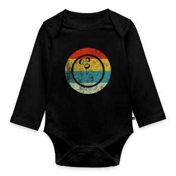 bowling vintage rétro - Body Bébé bio manches longues - noir - Devant