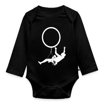 Bouldern Klettern Climbing - Baby Bio-Langarm-Body - Schwarz - Vorne