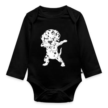 Dabbing Dalmatien - Body Bébé bio manches longues - noir - Devant