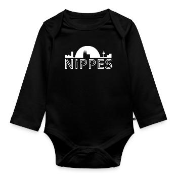 Köln Nippes Veedelstuff - T-Shirts & mehr - Baby Bio-Langarm-Body - Schwarz - Vorne