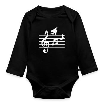 Piano - Body Bébé bio manches longues - noir - Devant