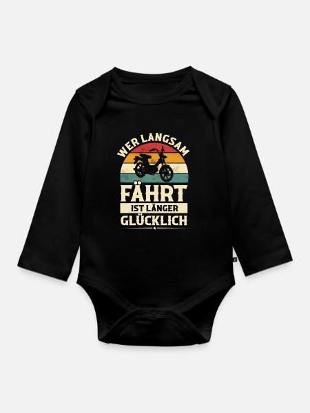 Mofa - Baby Bio-Langarm-Body - Schwarz