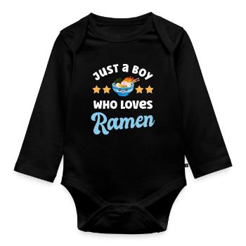 Nouilles Ramen - Body Bébé bio manches longues - noir - Devant
