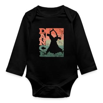 Standard Dance Dancing Couple Viennese Waltz - Organic Longsleeve Baby Bodysuit - black - Front