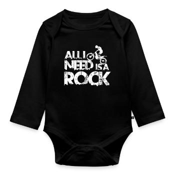Need A Rock Moto Trial Bike - Organic Longsleeve Baby Bodysuit - black - Front
