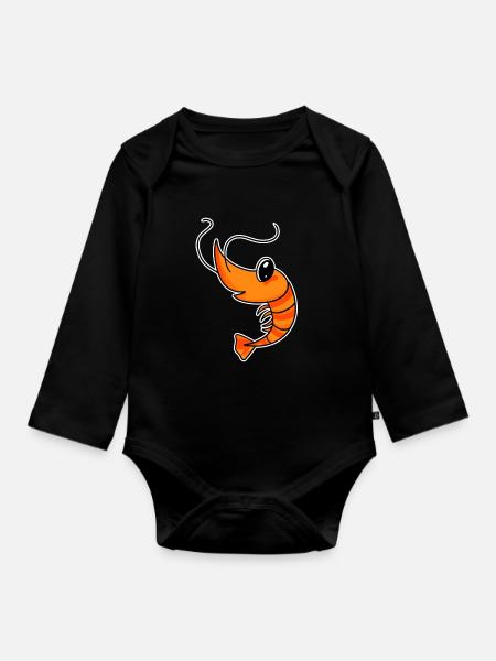 Garnele Garnelen - Baby Bio-Langarm-Body - Schwarz