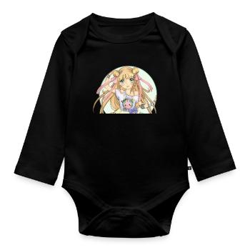 Manga - Organic Longsleeve Baby Bodysuit - black - Front