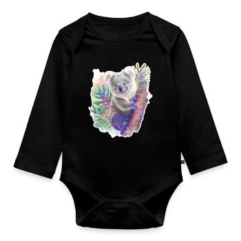 Koala | Koala Bär - Baby Bio-Langarm-Body - Schwarz - Vorne