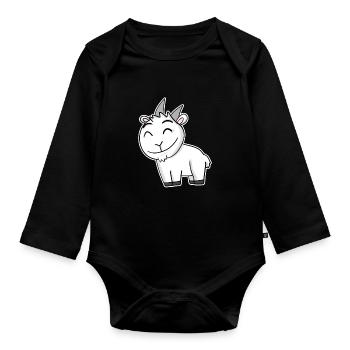 Bouc de chèvre - Body Bébé bio manches longues - noir - Devant