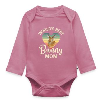 Rabbit Rabbit - Organic Longsleeve Baby Bodysuit - mauve - Front