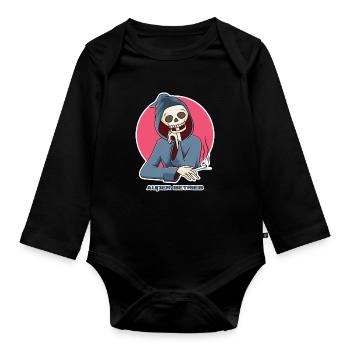 Außer Betrieb - Baby Bio-Langarm-Body - Schwarz - Vorne